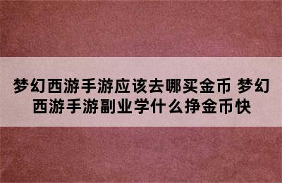 梦幻西游手游应该去哪买金币 梦幻西游手游副业学什么挣金币快